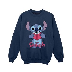 Lilo & Stitch Girls Reading Standing Sweatshirt / Navy Blue